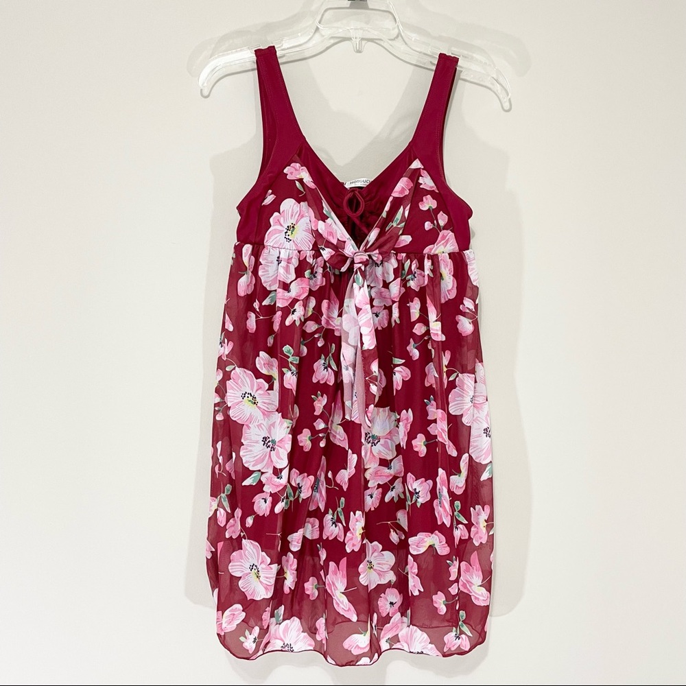 Hot Touch Fed Floral One Piece Swim Dress Size M